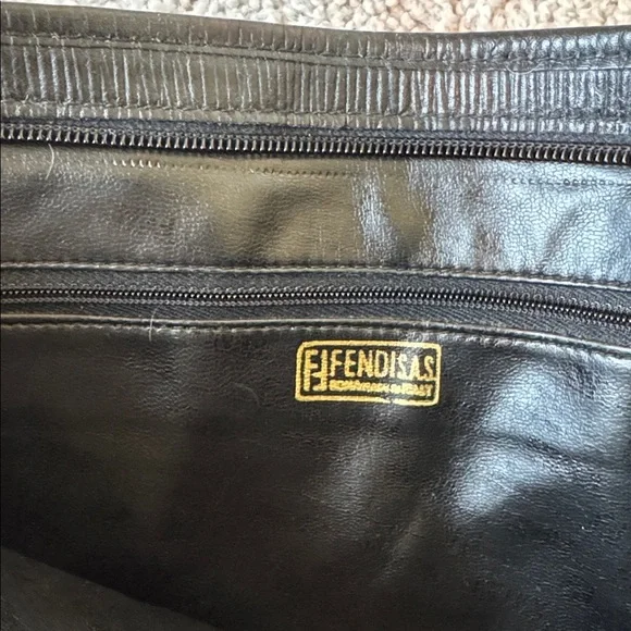 Vintage 80s Fendi Black Monogram Envelope Clutch - Picture 5 of 5